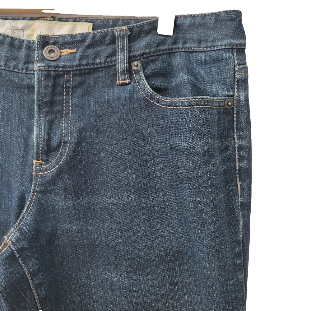 Ann Taylor Loft Jeans Womens 6 Blue Slim Boot Mid Rise‎ Stretch Denim Classic